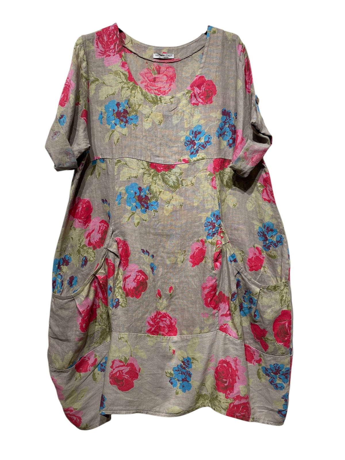 0423 Linen Floral Dress