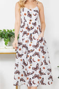 Boho Butterfly Print Cami Maxi Dress