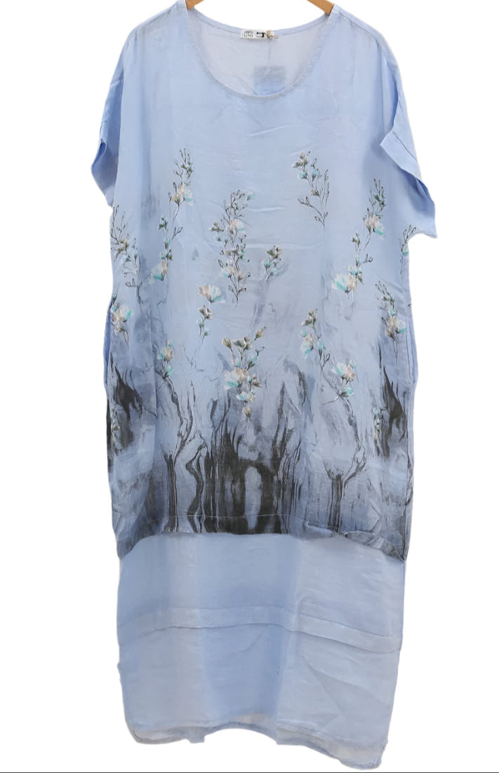 Floral Print Linen Dress 72225