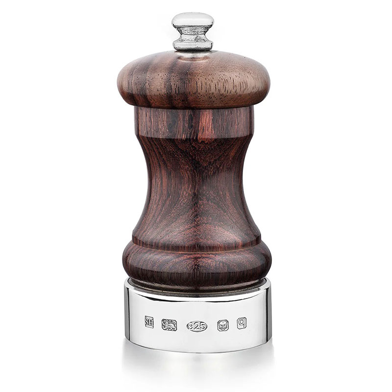Capstan Engraved Salt & Pepper mills, 4, Silver & rosewood