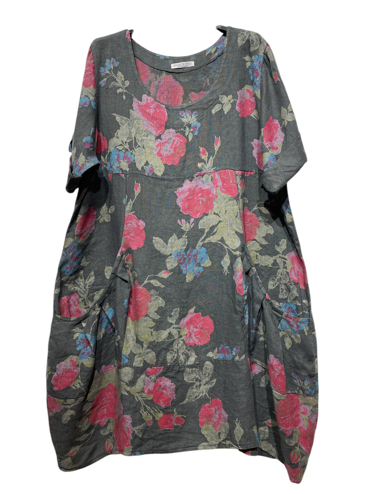 0423 Linen Floral Dress
