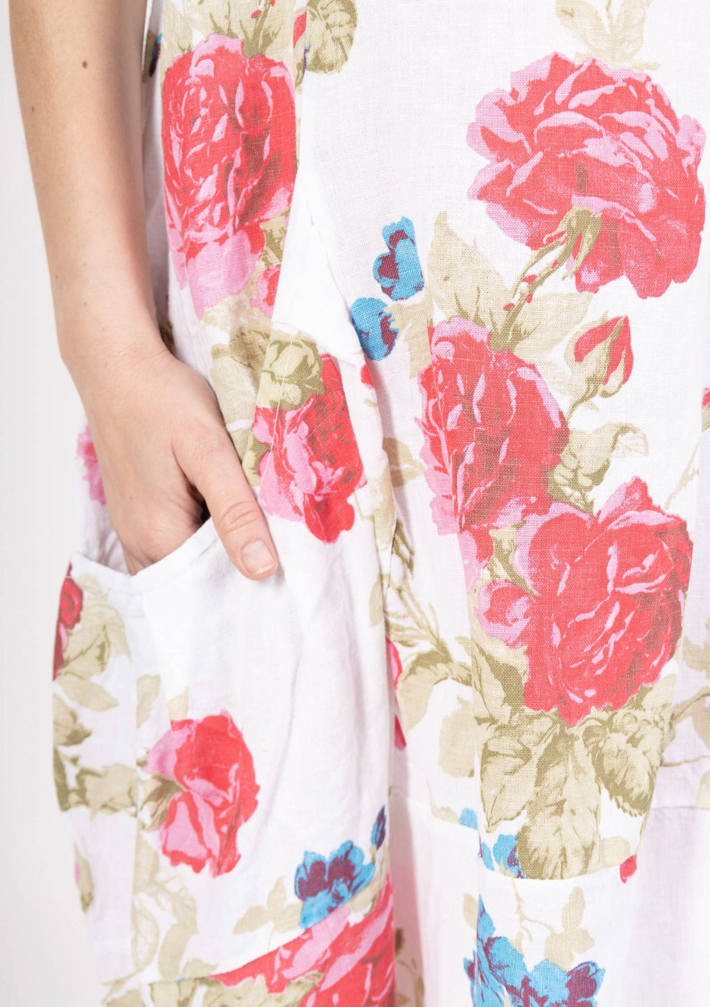 0423 Linen Floral Dress