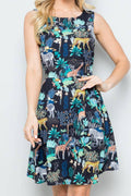 Animal World Print Dress
