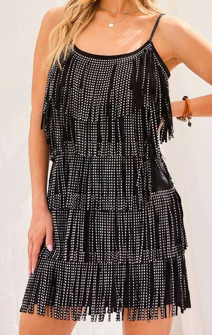 Studded Fringe Dress