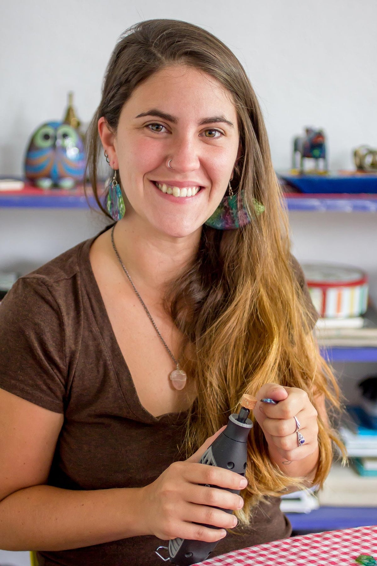 Artisan Crafted Recycled CD Hook Earrings from Guatemala - Rising Sun