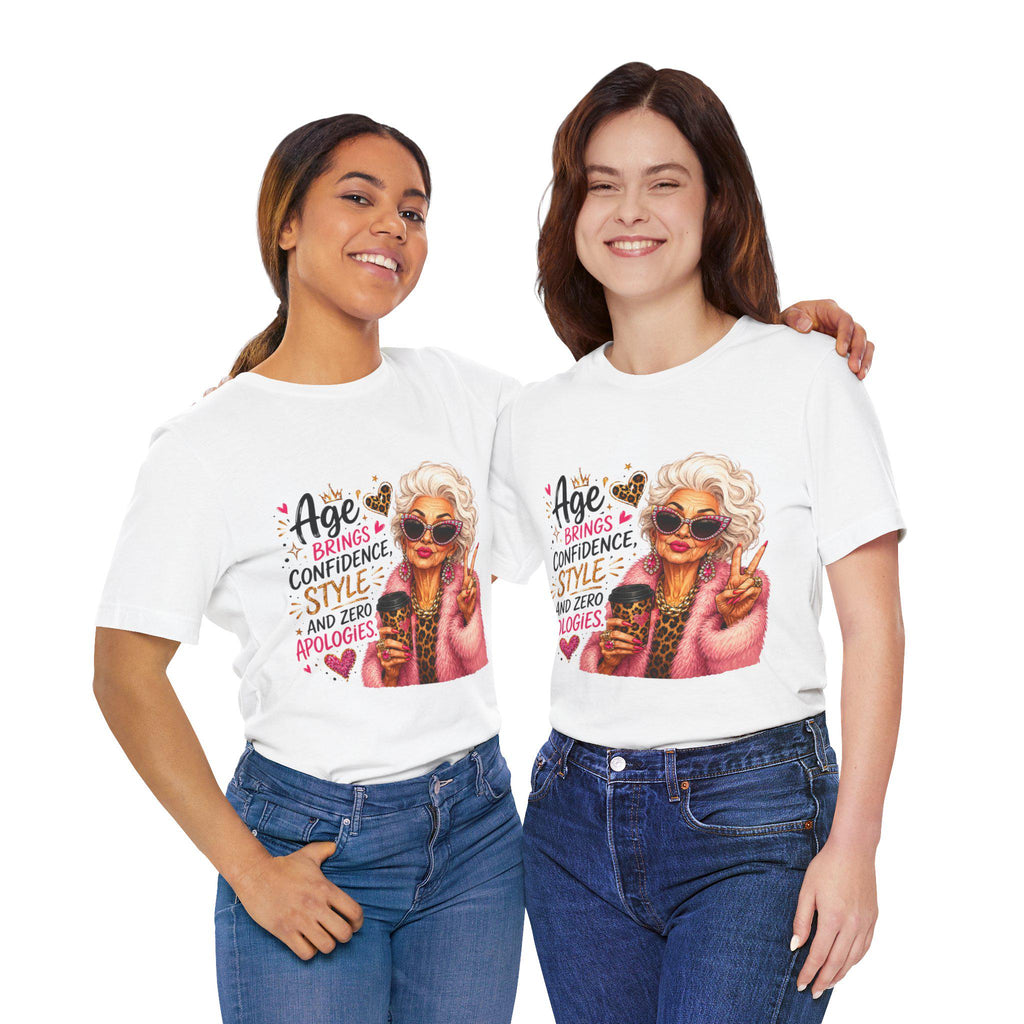 Sassy grandma tee featuring leopard print, gold chain, and coffee cup design