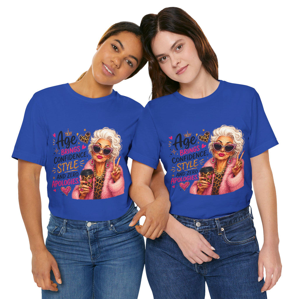 Stylish grandma shirt with coffee cup and peace sign design