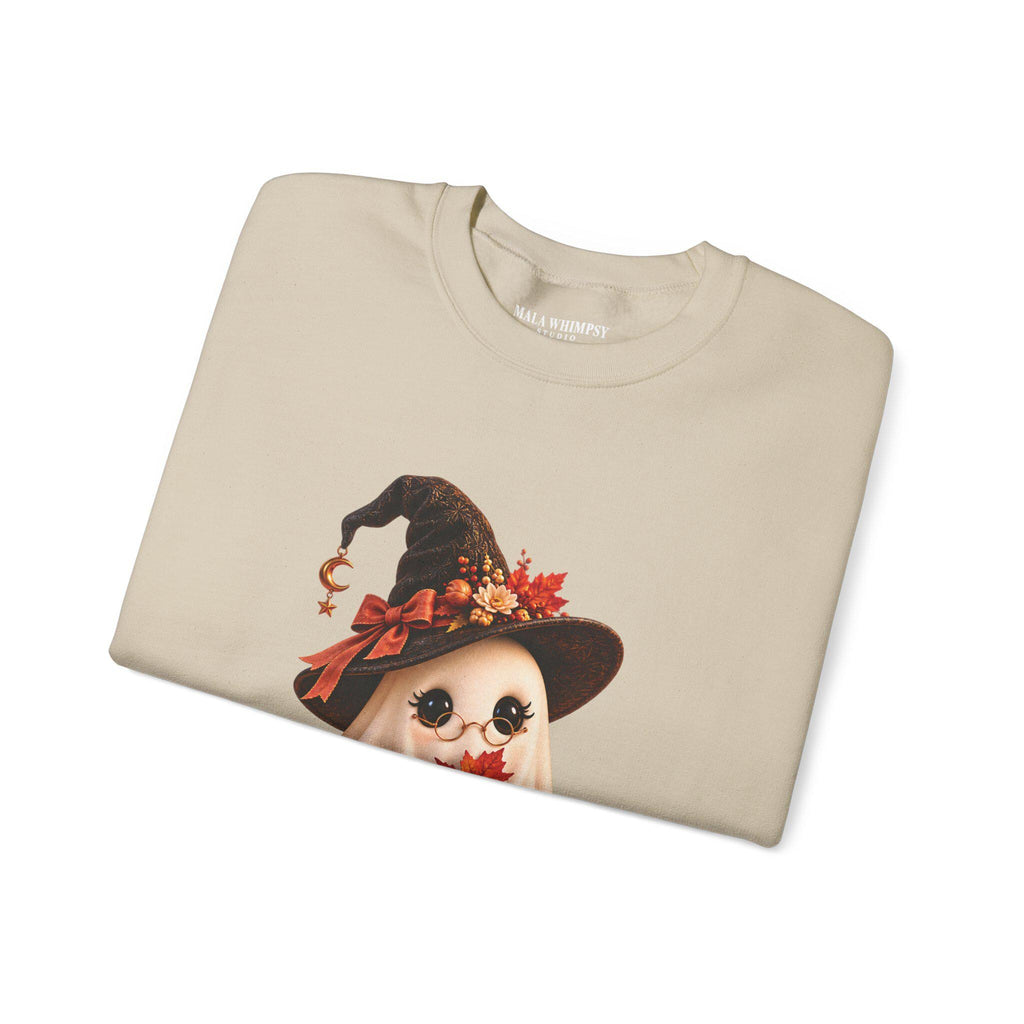 Witch Hat Ghost Shirt classic crewneck fit with ribbed knit collar and double-needle stitching