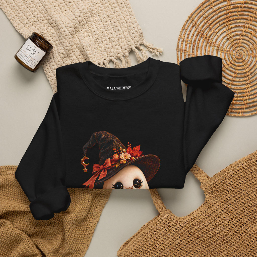Fall Halloween Pullover with embroidered decoration options at left or center chest