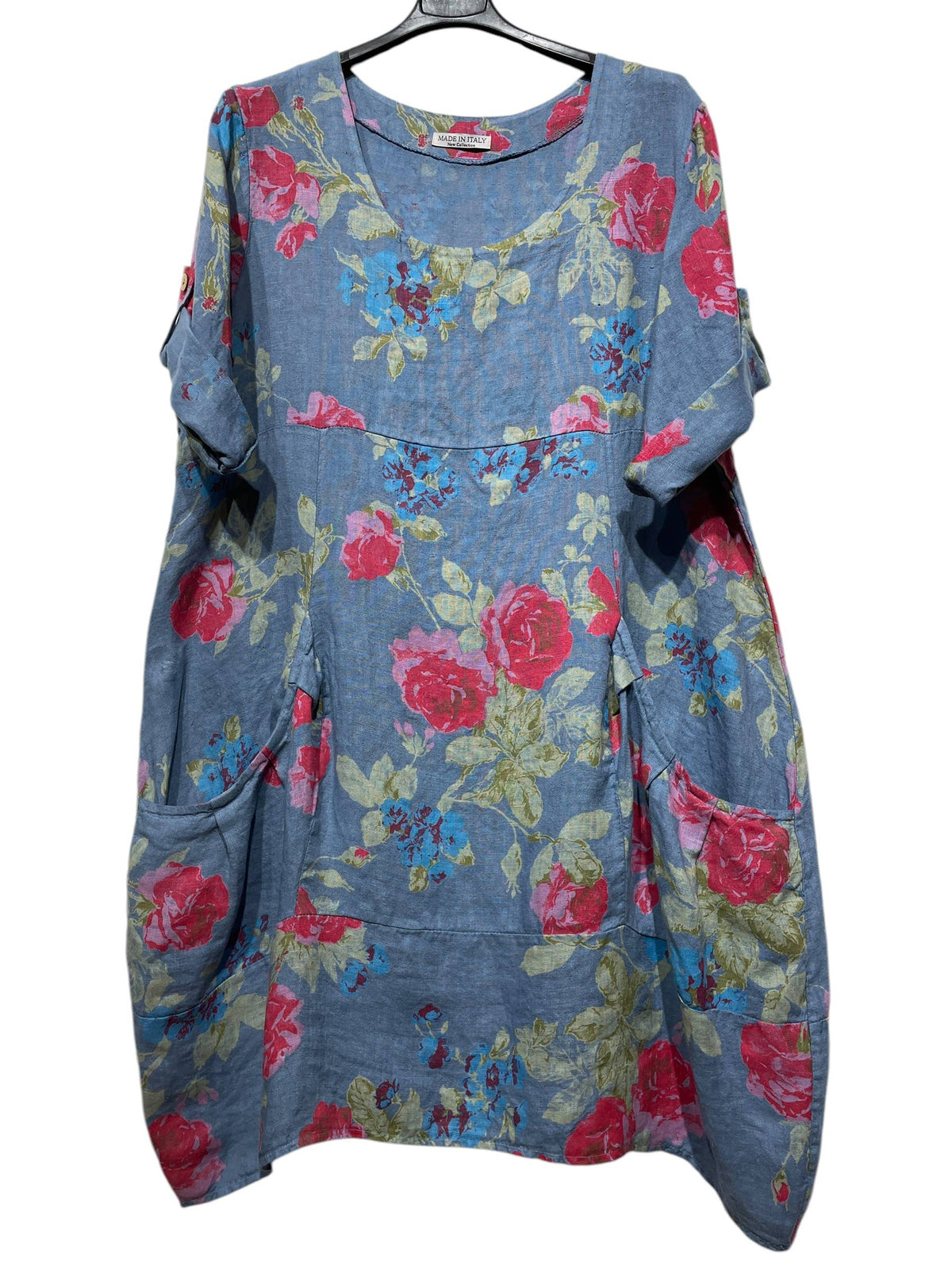 0423 Linen Floral Dress