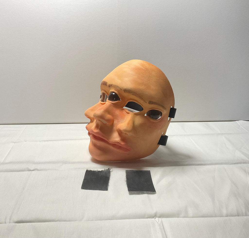Backrooms inspired Still Life 3D printed cosplay mask with glass half-sphere eyes