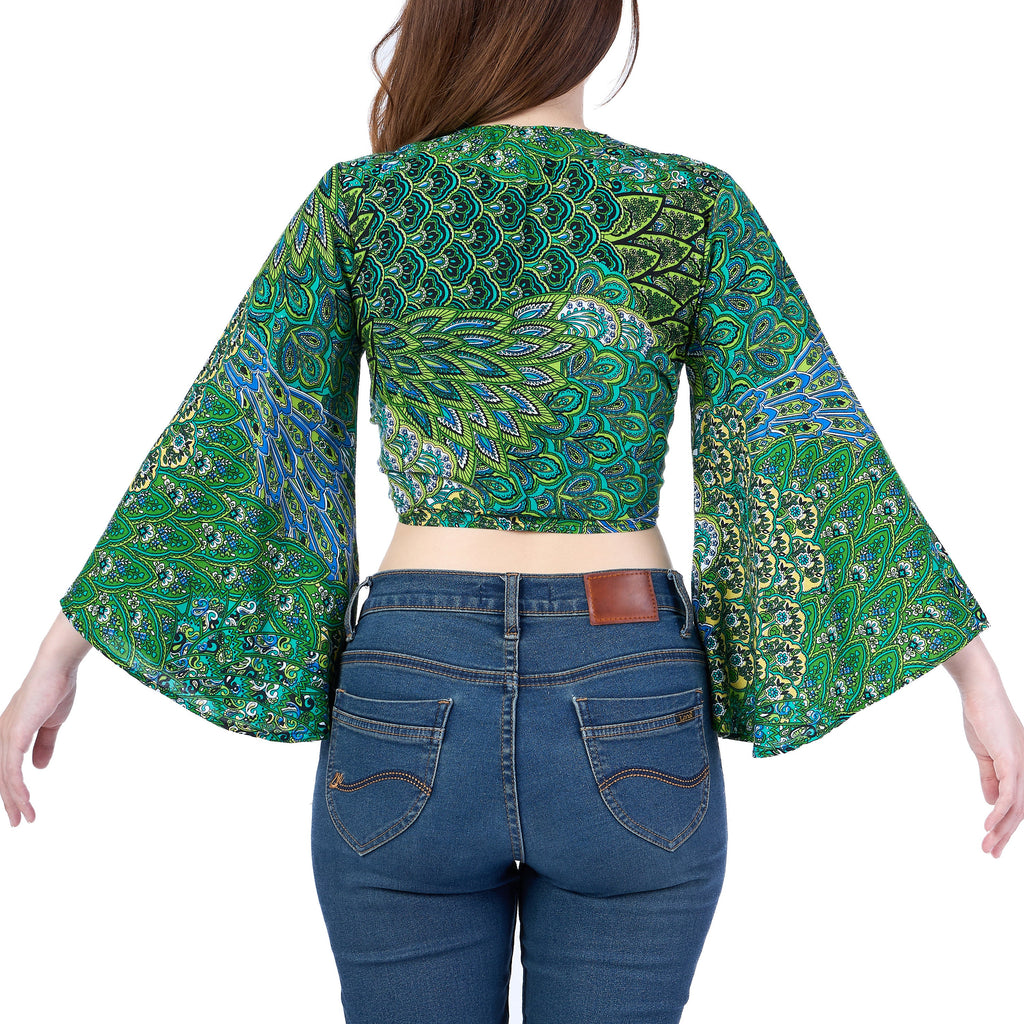 Rayon wrap top boho style for beach or party