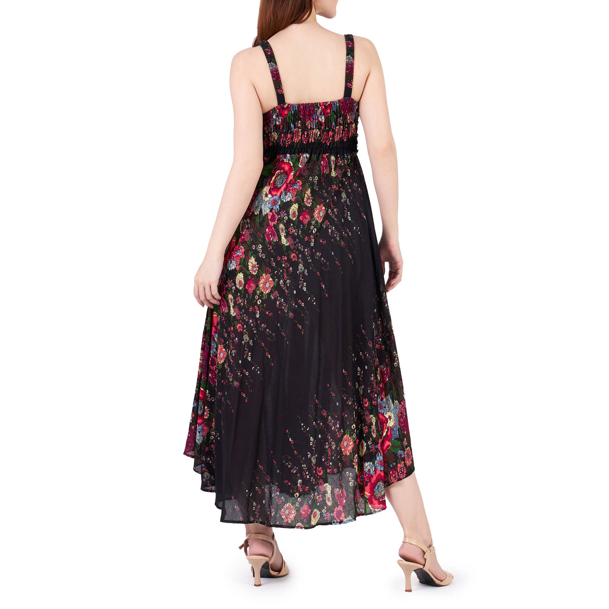 Hippie style black crochet top dress for beach, party, or casual wear