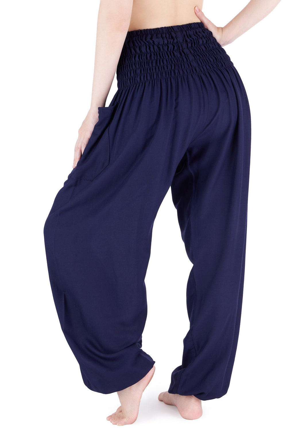 Soft lightweight black harem pants for indoor and outdoor