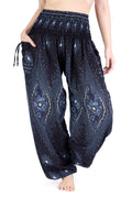 Handmade black boho lounge pants with two side pockets
