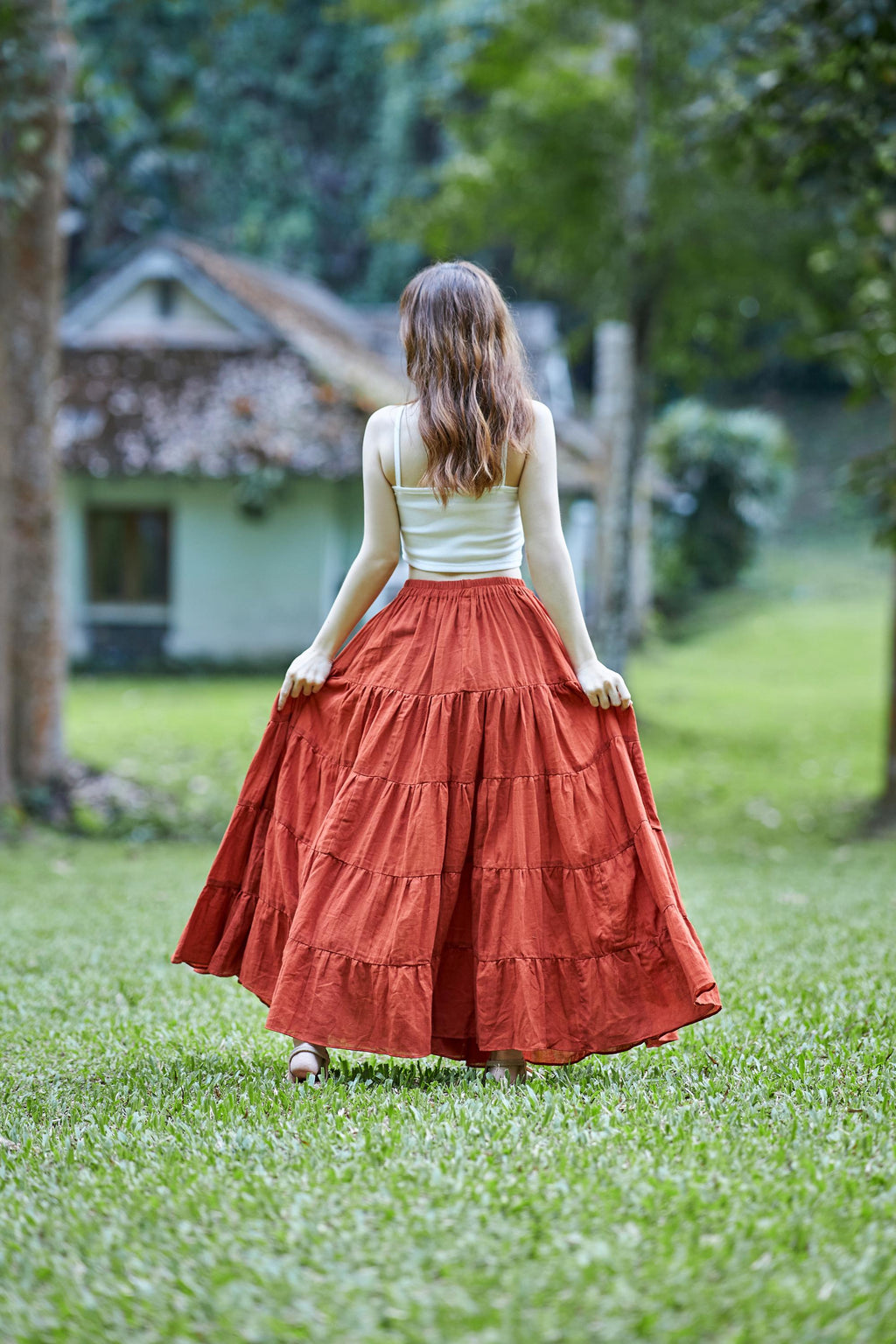 Hippie lady skirt black maxi for dinner party or yoga gift