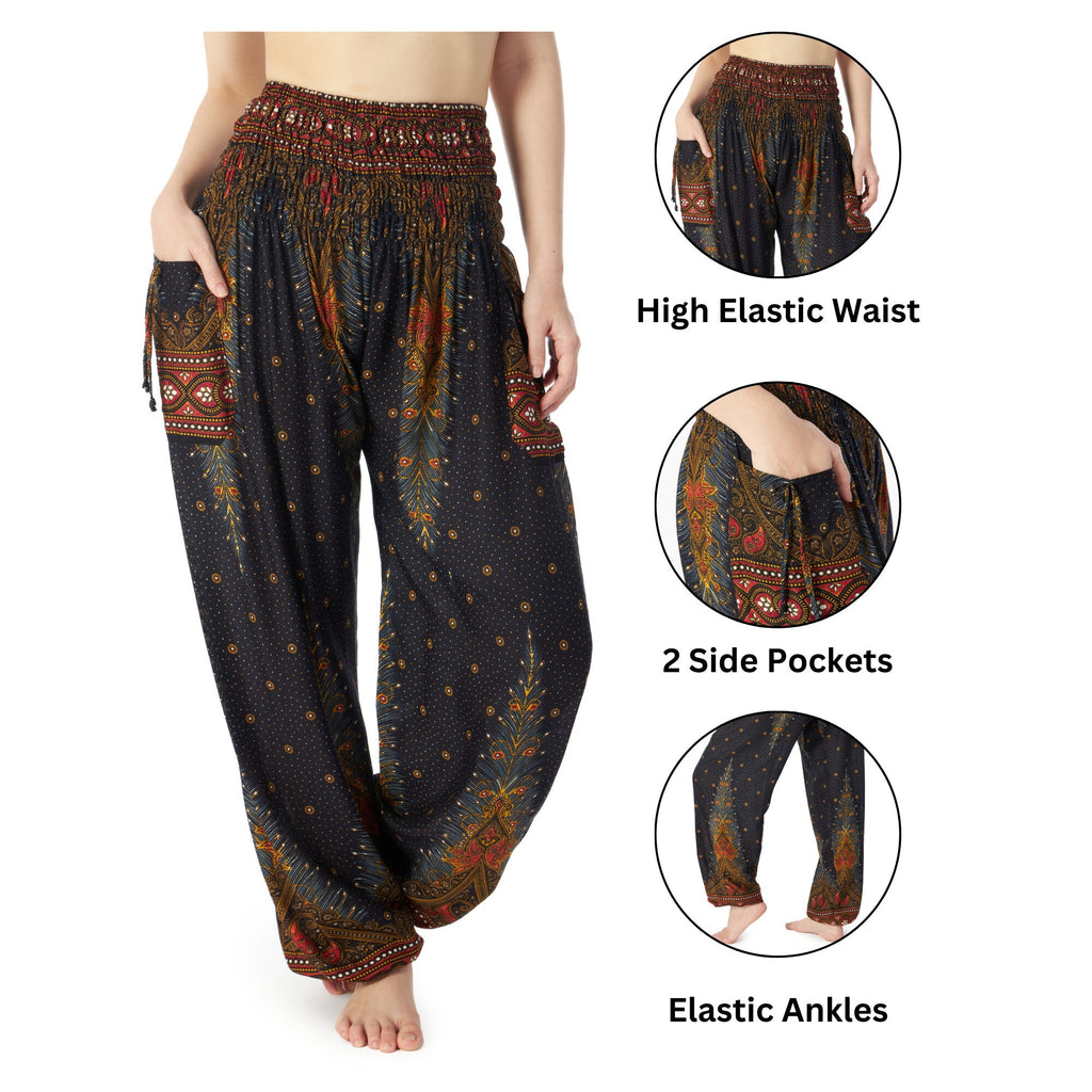 Handmade bohemian harem pants with deep side pockets