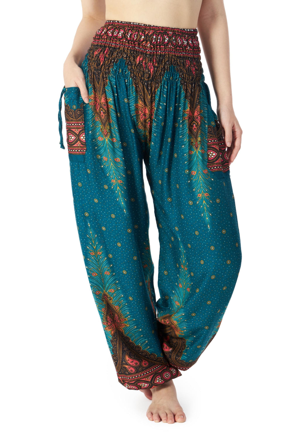 Flowy black harem pants for yoga and festivals