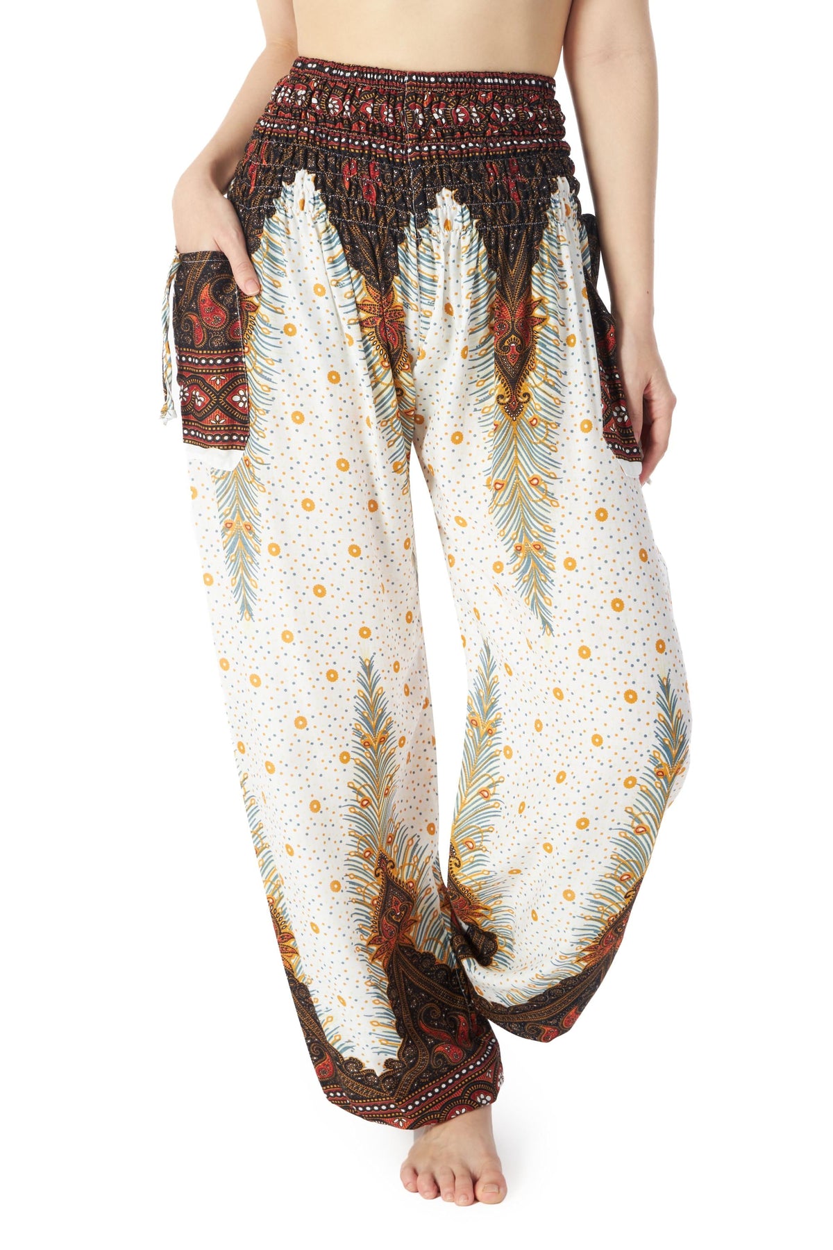 Black peacock harem pants for Halloween costume