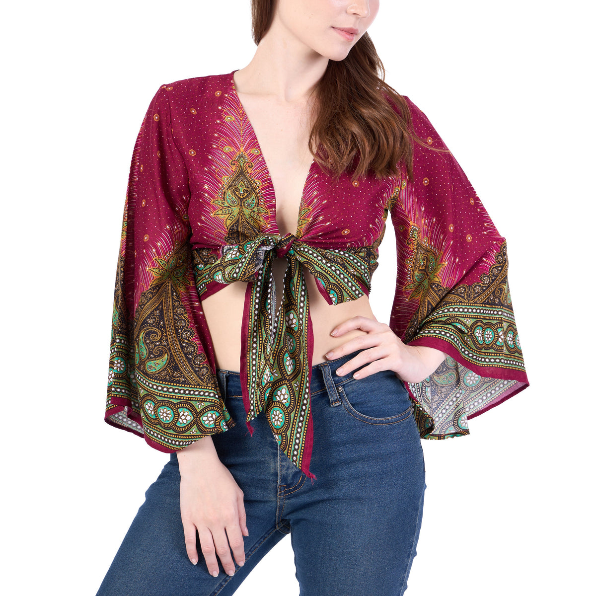 Witchy blouse with bell sleeves for Halloween costume