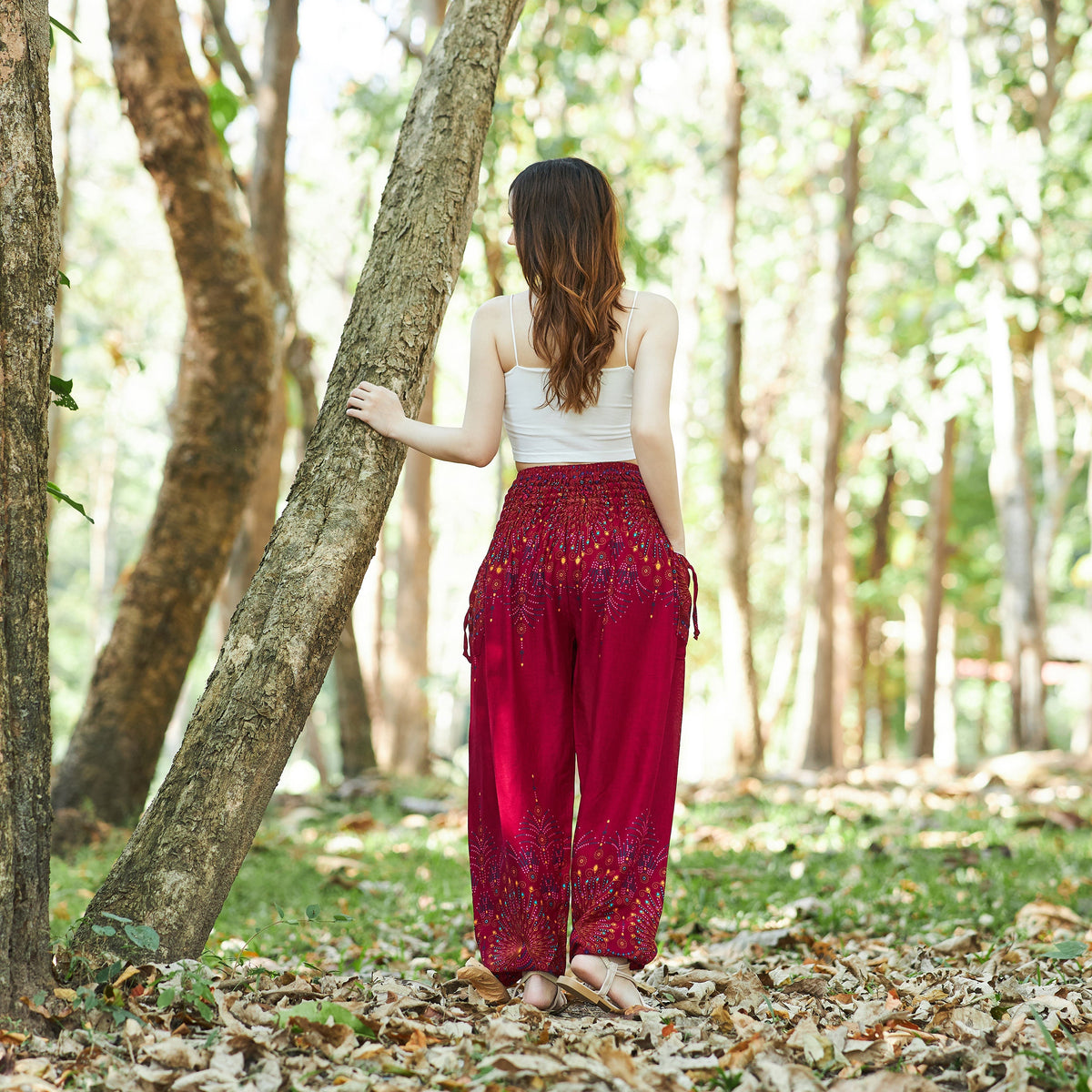 Women's hippie flowy pants for festivals and belly dancing