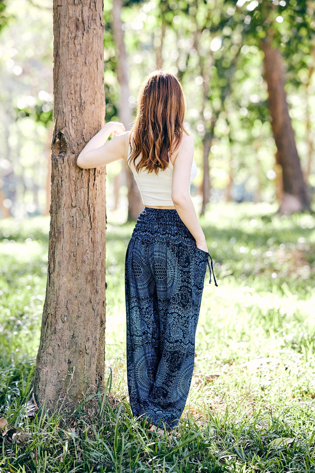Dark blue tribal women pants for relaxation and travel