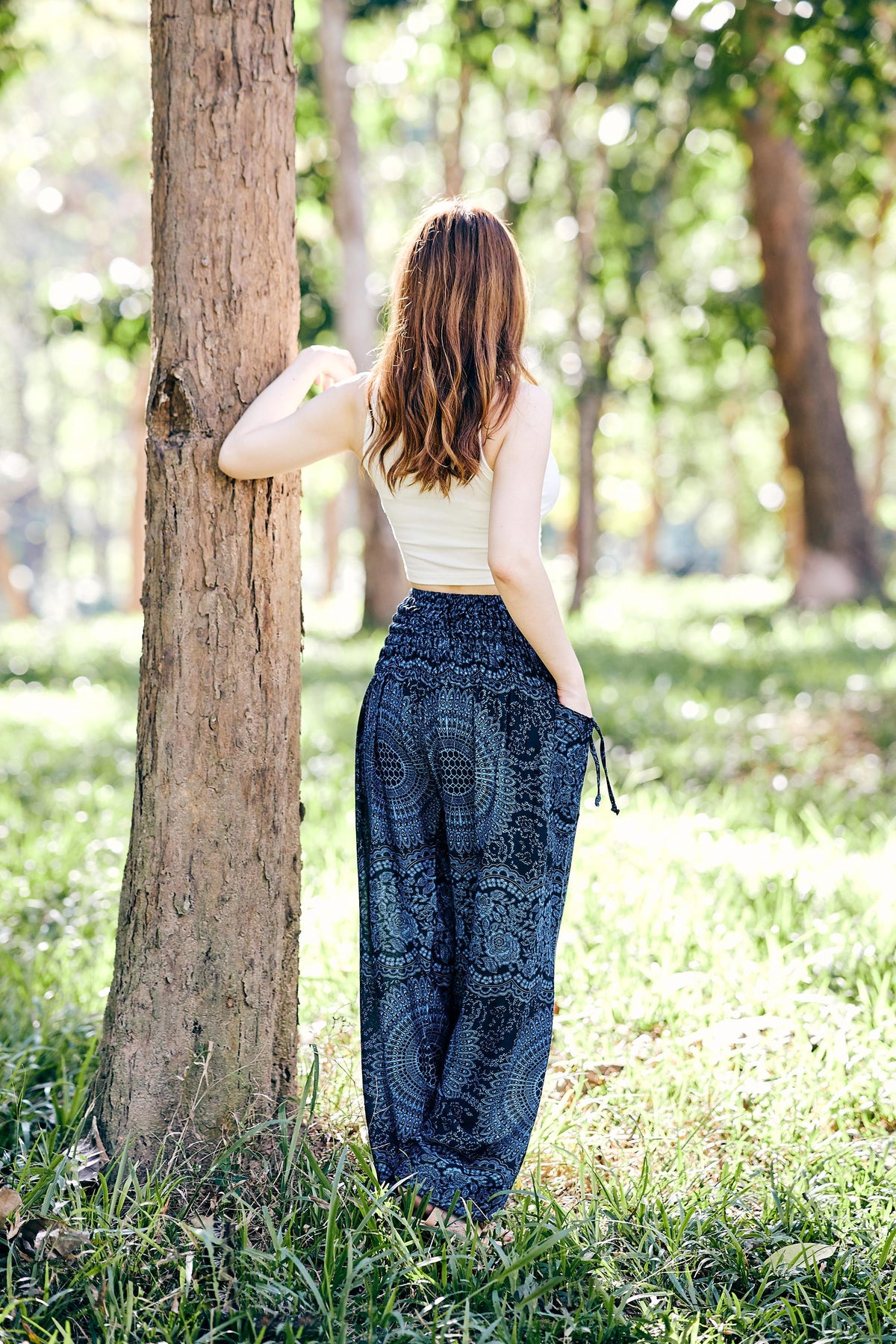 Dark blue tribal women pants for relaxation and travel