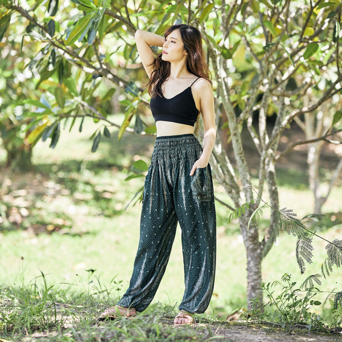 Black flowy harem pants for dinner or party gift