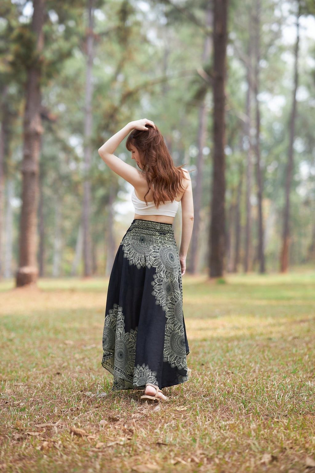 Bohemian high waisted maxi skirt handmade lightweight for summer beach