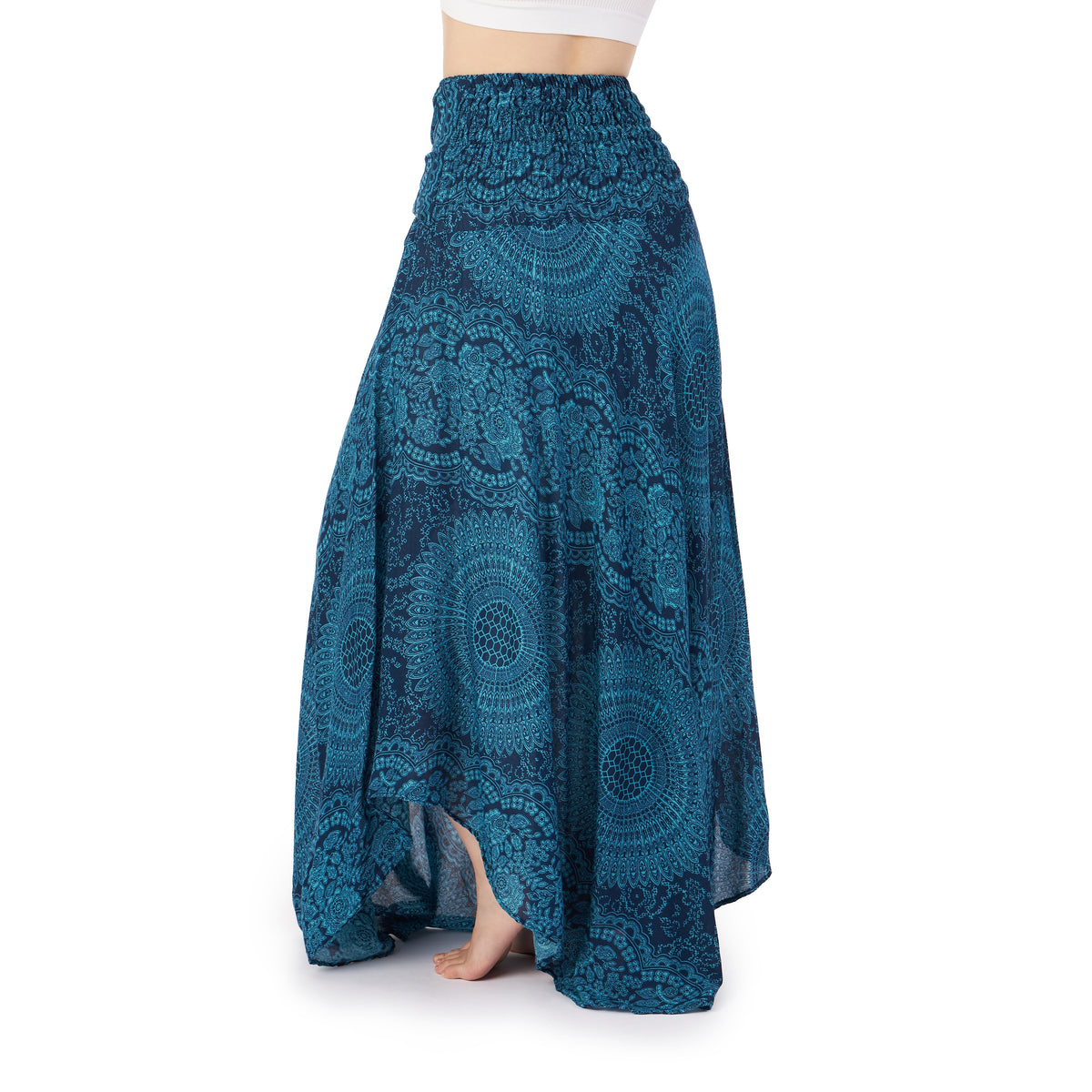 Tribal Women Skirt with coconut tie belt and asymmetric hem