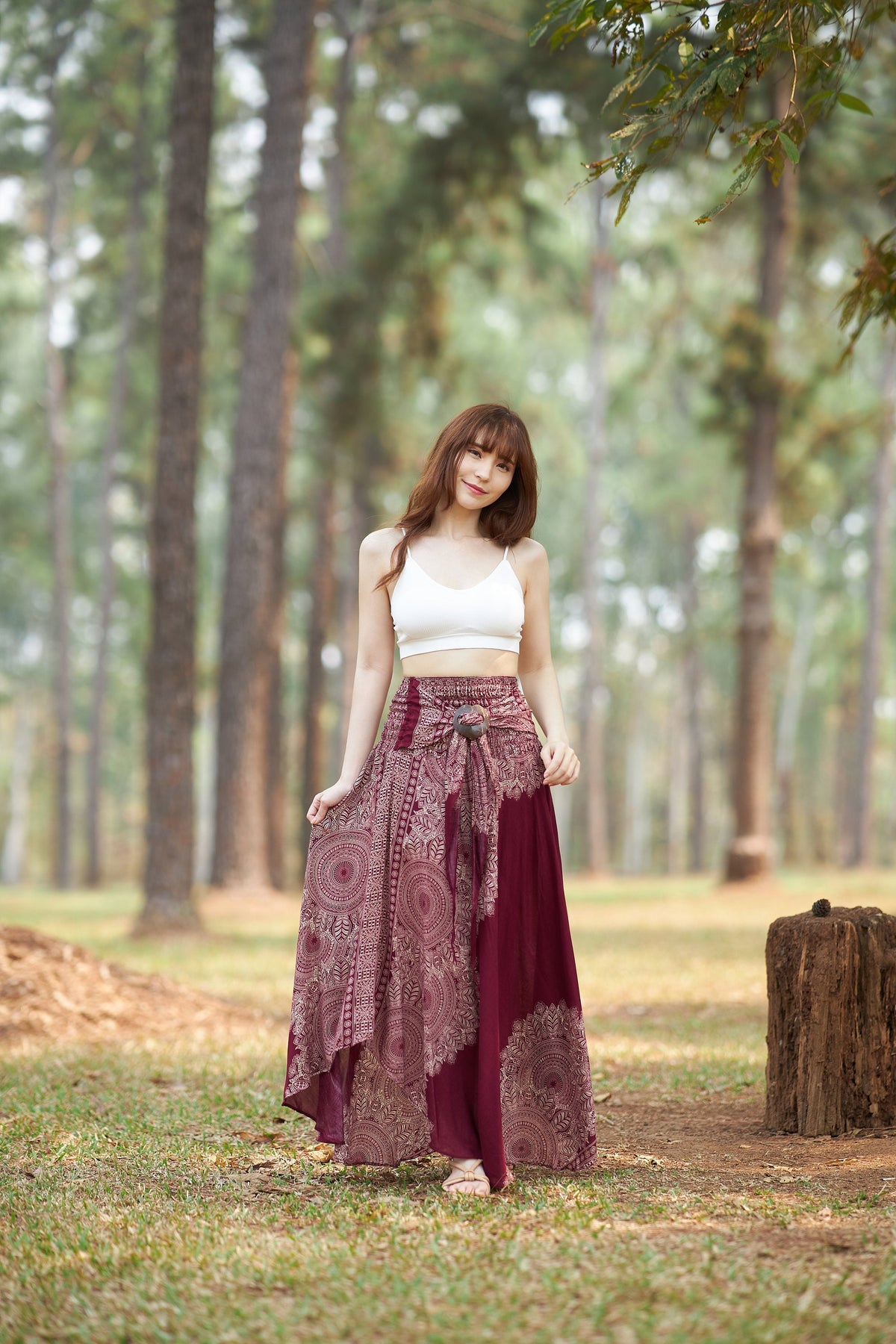 Handmade rayon boho maxi skirt for fall fashion and Halloween costume