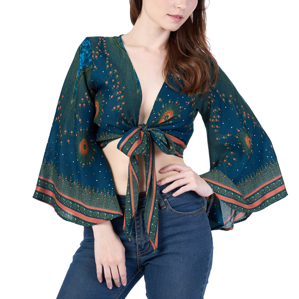 Handmade rayon druid wrap top for Halloween adult costume