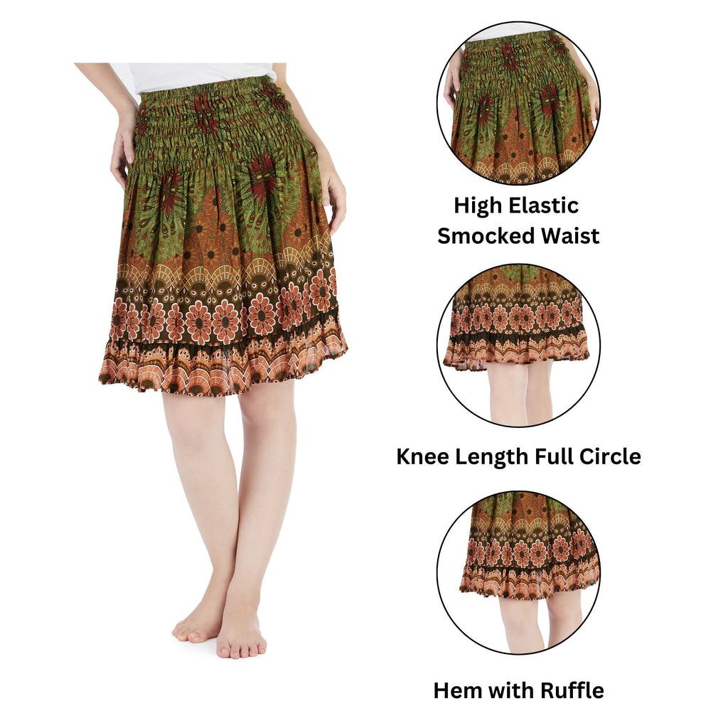 Handmade bohemian short skirt for festival wear, summer, and casual days