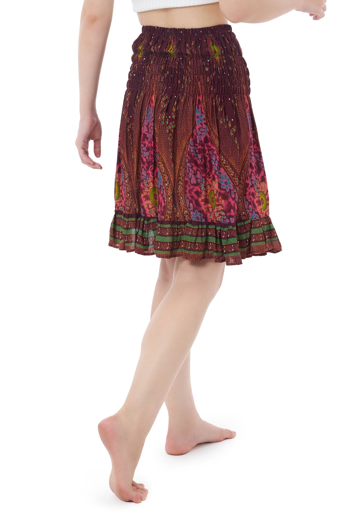 Ruffle fairy mini skater skirt in lightweight rayon fabric
