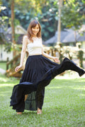 Handmade tiered cotton skirt brown plus size gothic boho