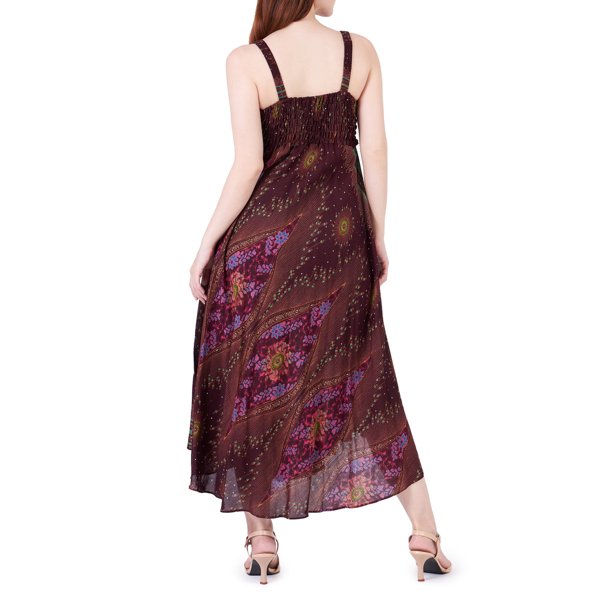 Hippie lady dress burgundy crochet top adjustable straps one size regular
