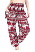 Handmade burgundy elephant pants for festival and lounge wear