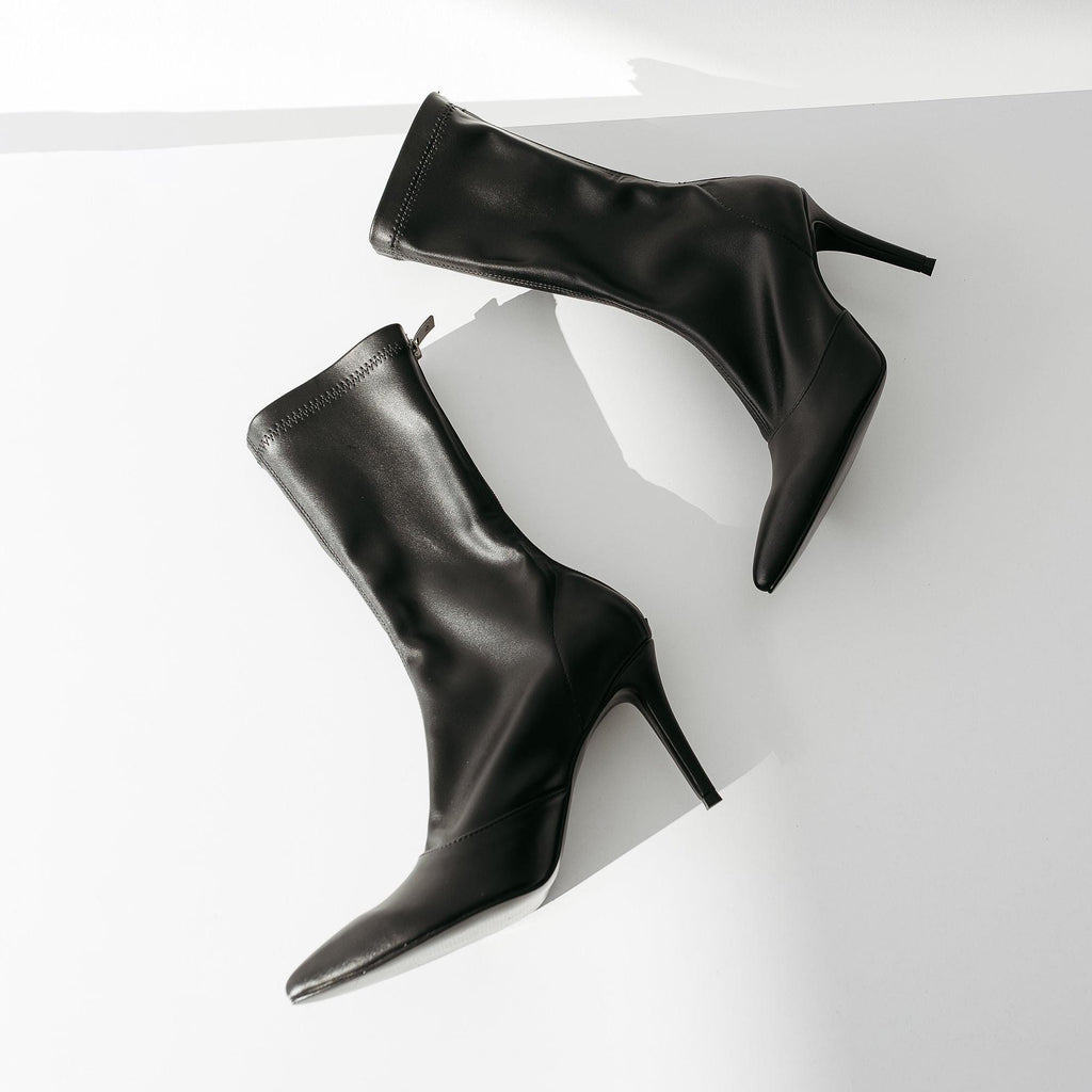Custom made caramel vegan leather ankle boots