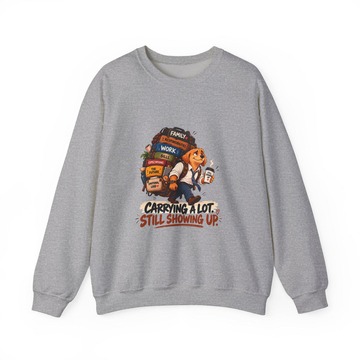 Cotton-poly midweight crewneck with ribbed collar and double-needle stitching