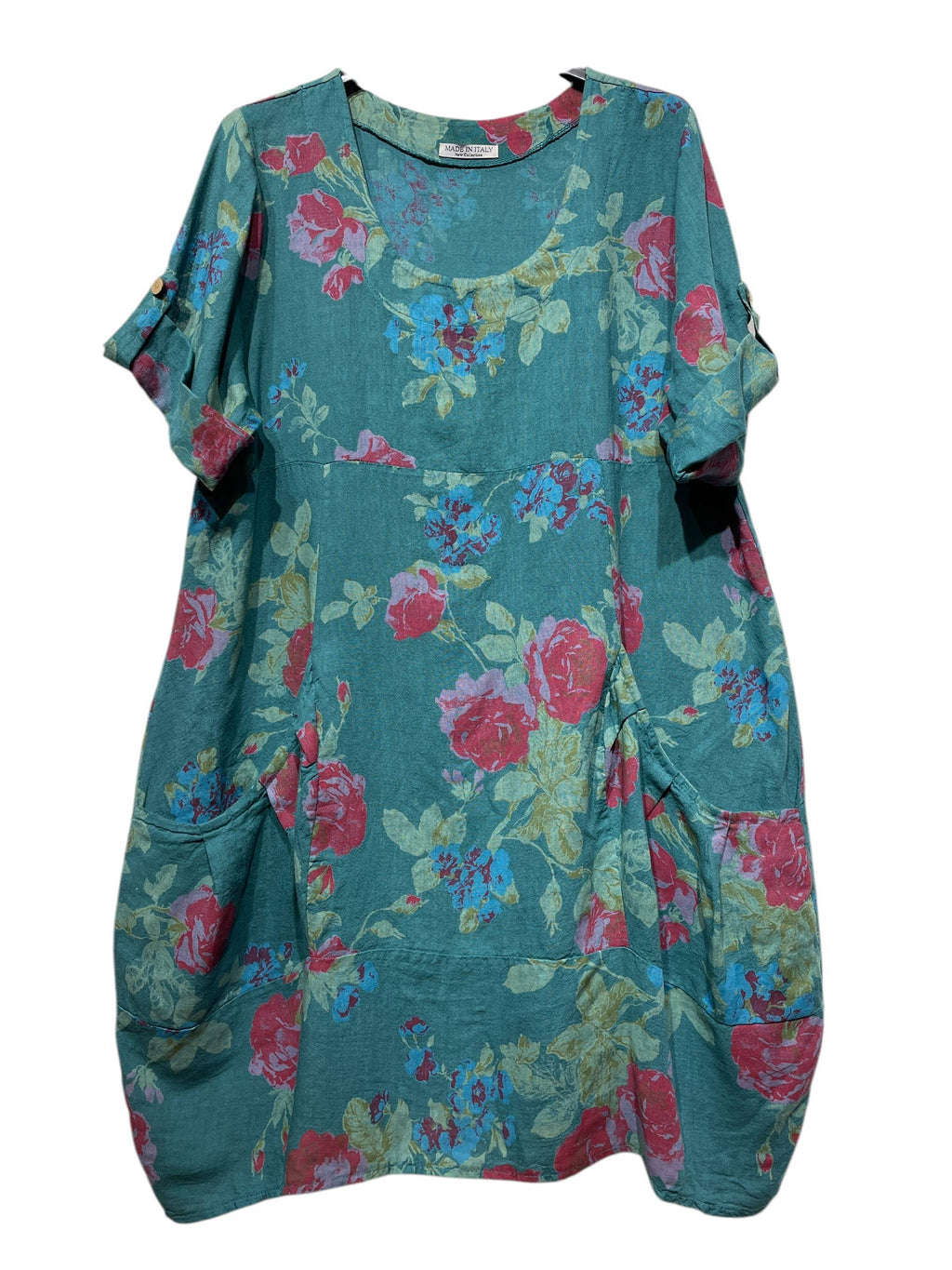 0423 Linen Floral Dress