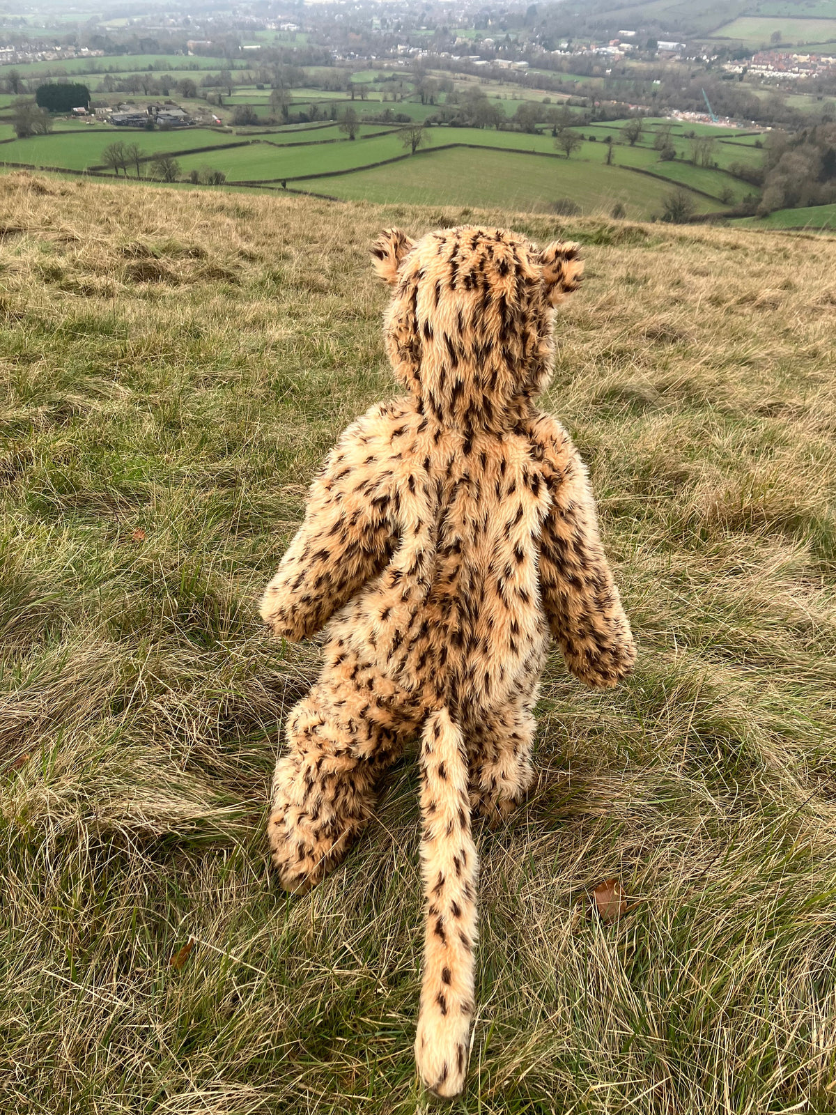 Baby cheetah fur design close-up for handmade leopard onesie costume