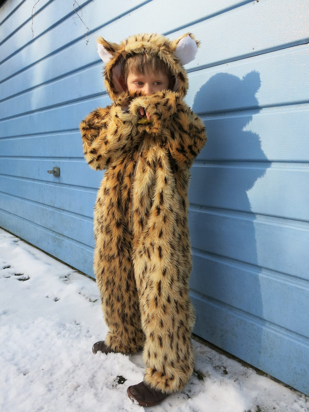 Leopard onesie costume for children made to order in faux fur