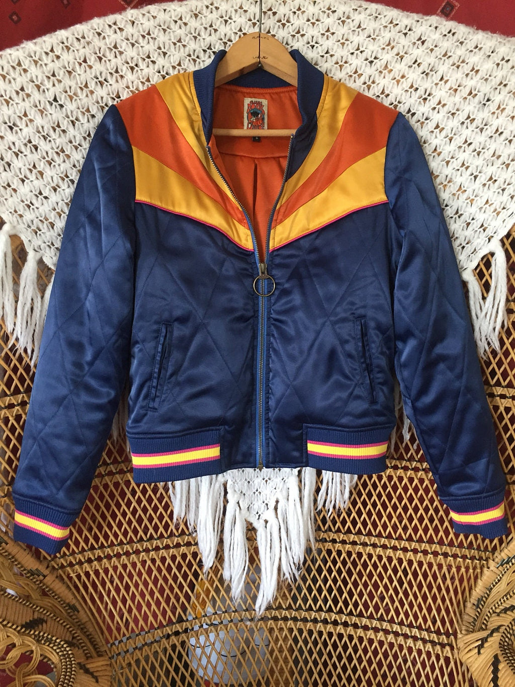 Unisex water resistant nylon bomber jacket inspired by Arizona desert and vintage ski wear