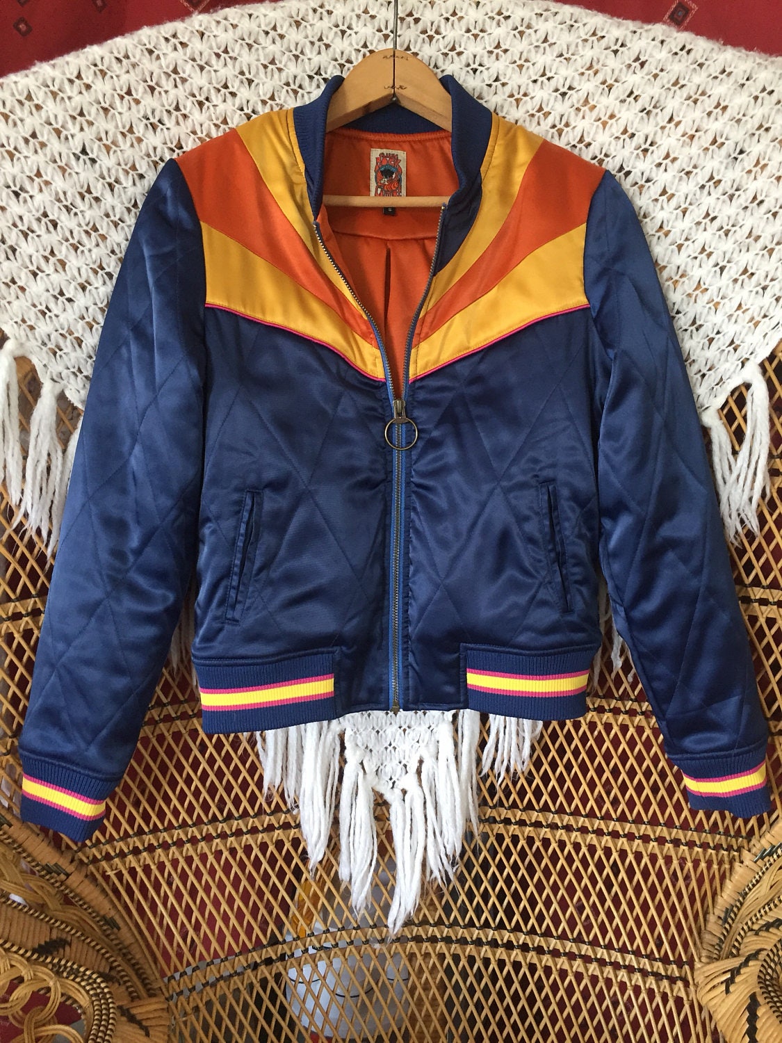 Unisex water resistant nylon bomber jacket inspired by Arizona desert and vintage ski wear