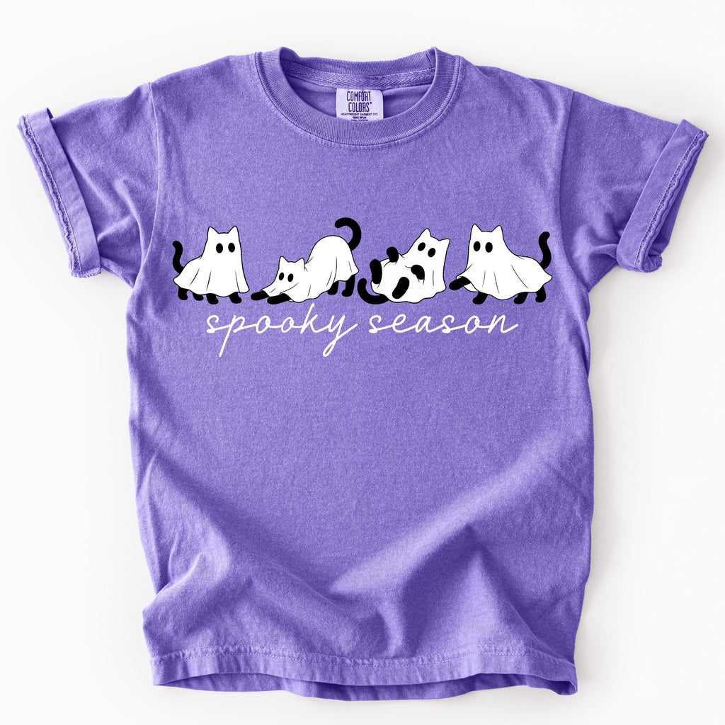 Comfort Colors 1717 Halloween tee with pumpkin and ghost print