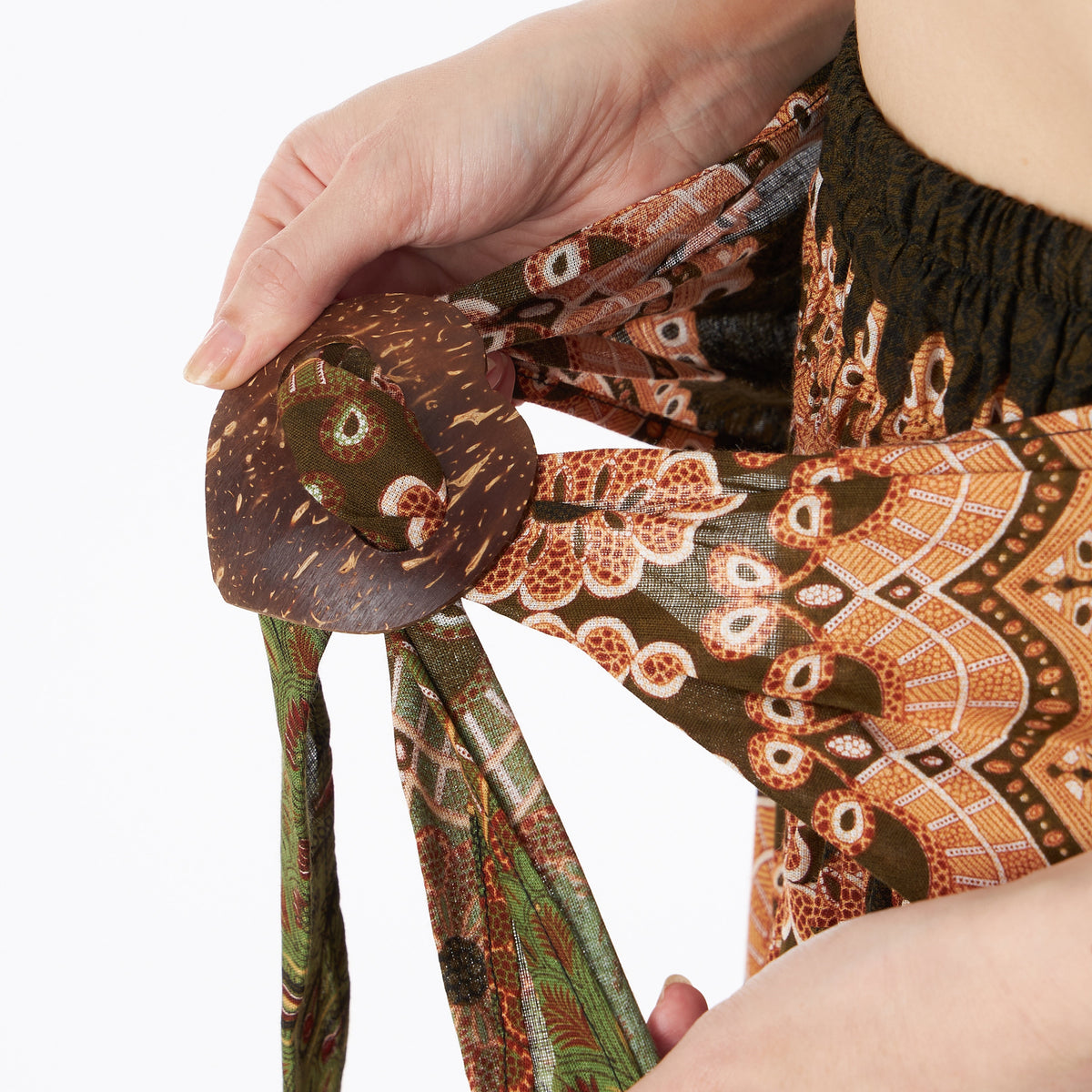 Green mandala witchy dress and tribal skirt for festivals and dance