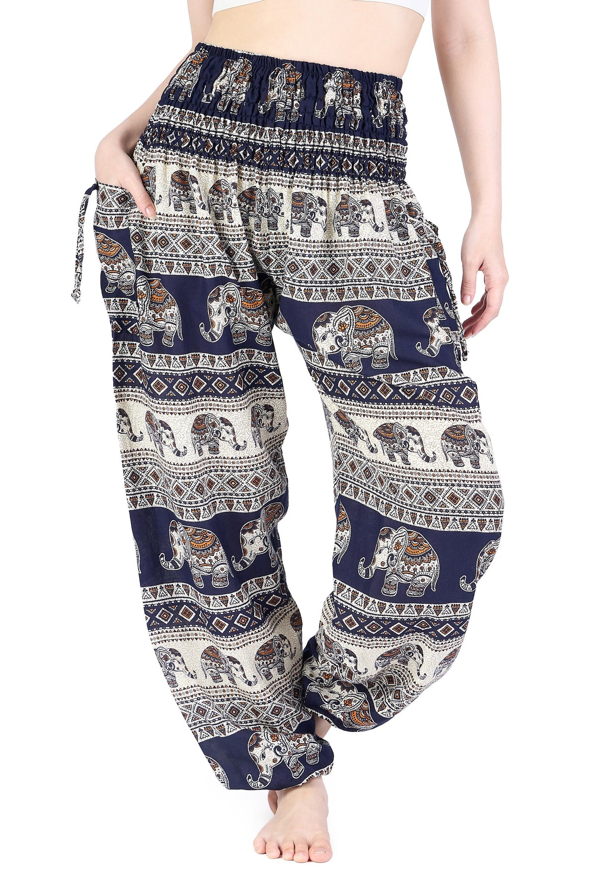 Handmade boho harem pants with two large pockets