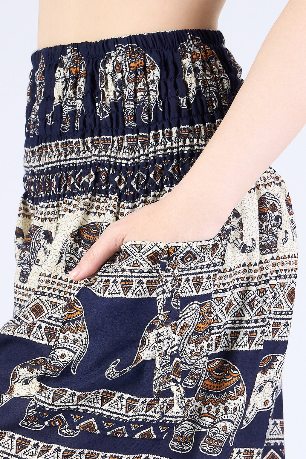 Comfy boho yoga pants with adjustable waist and pockets
