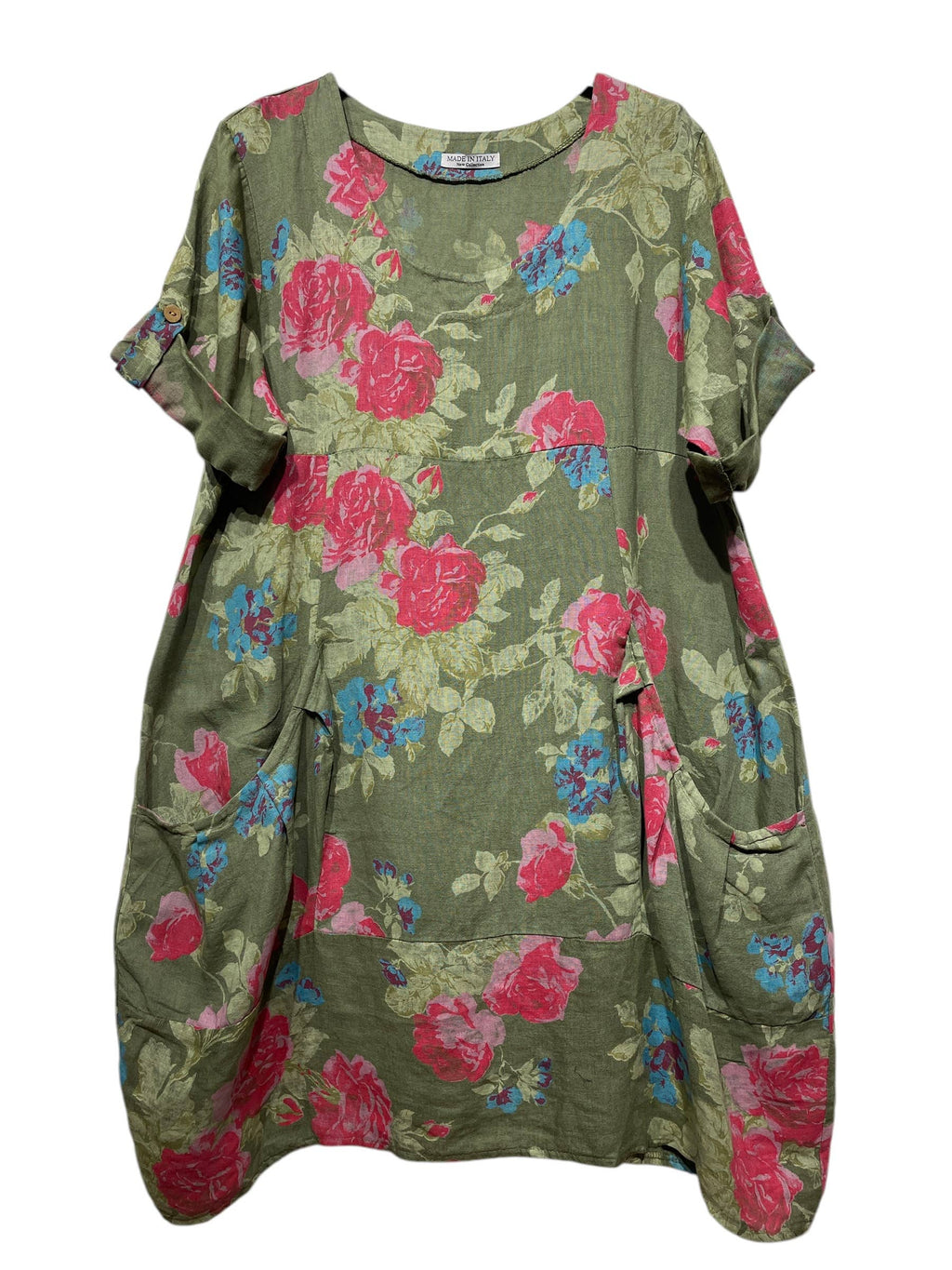 0423 Linen Floral Dress