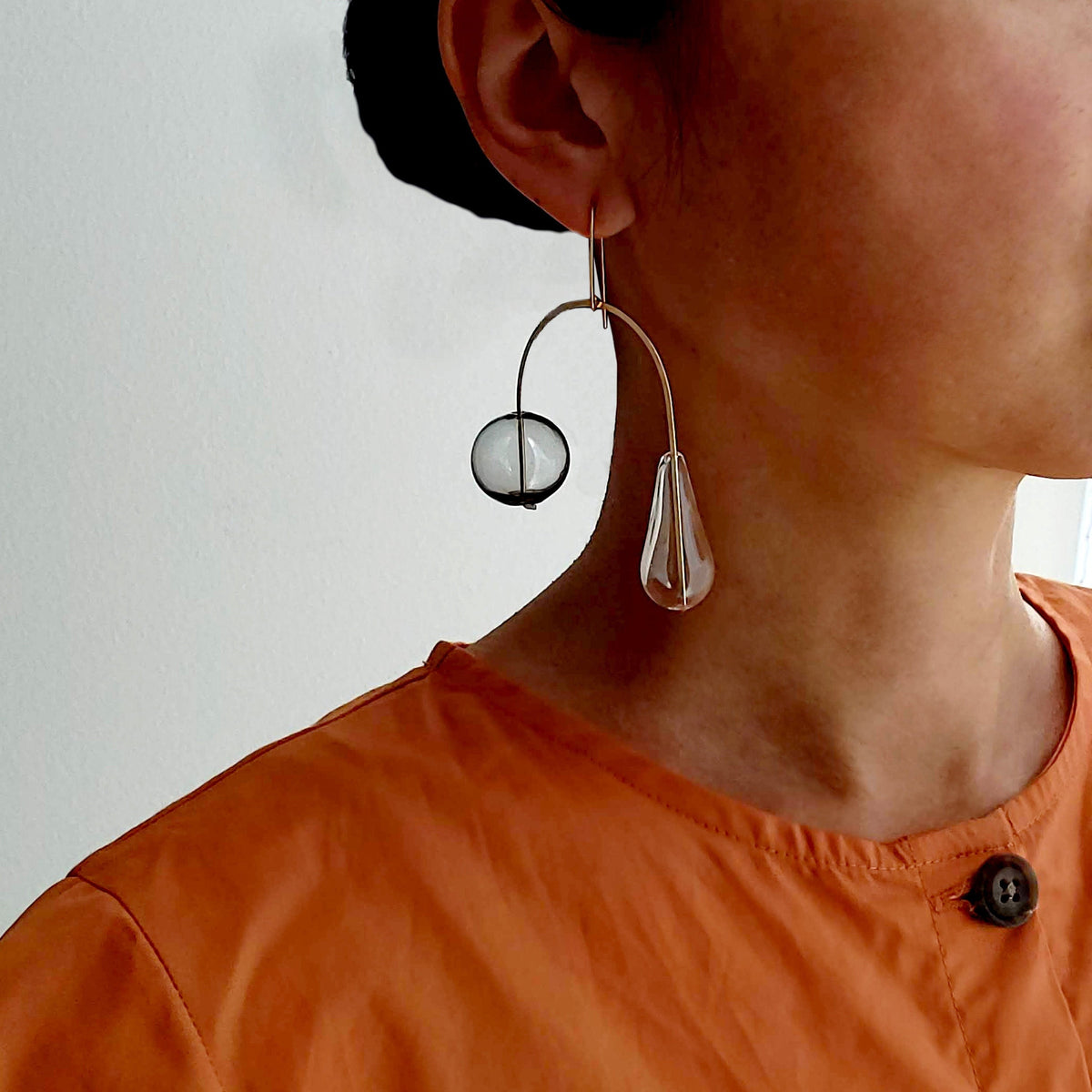 Ebb and Flow glass earrings gold filled dangle minimalist jewelry